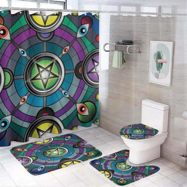 Pentagram Evil Eyes on a shower curtain