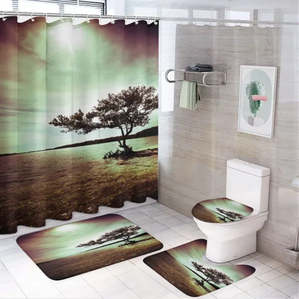 Picturesque Lakeside on a shower curtain