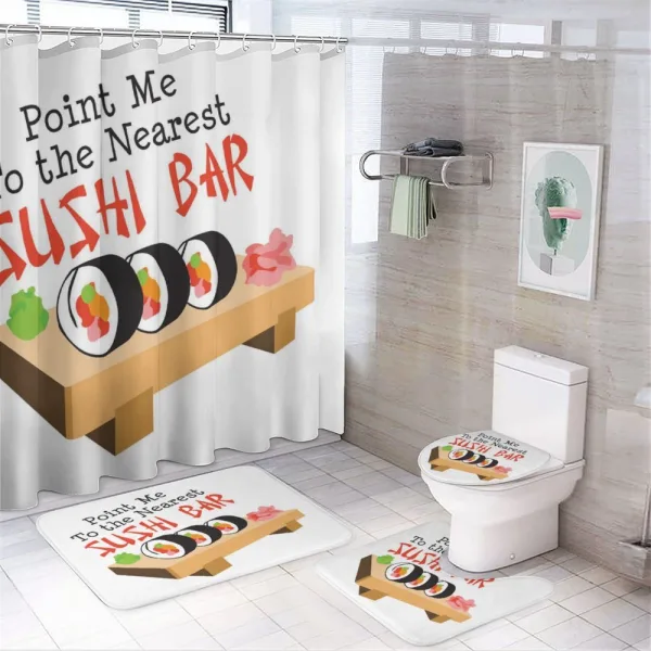 Point Me Nearest Sushi Bar on a shower curtain