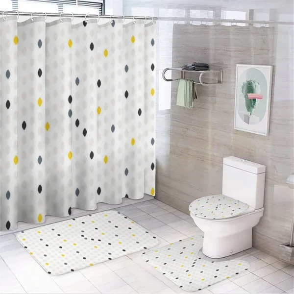 Polka Dots Geometric on a shower curtain