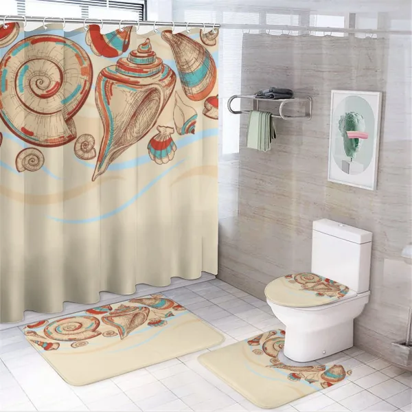 Seashells Pastel Colored on a shower curtain