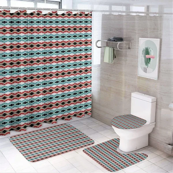 Timeless Motifs Pattern on a shower curtain