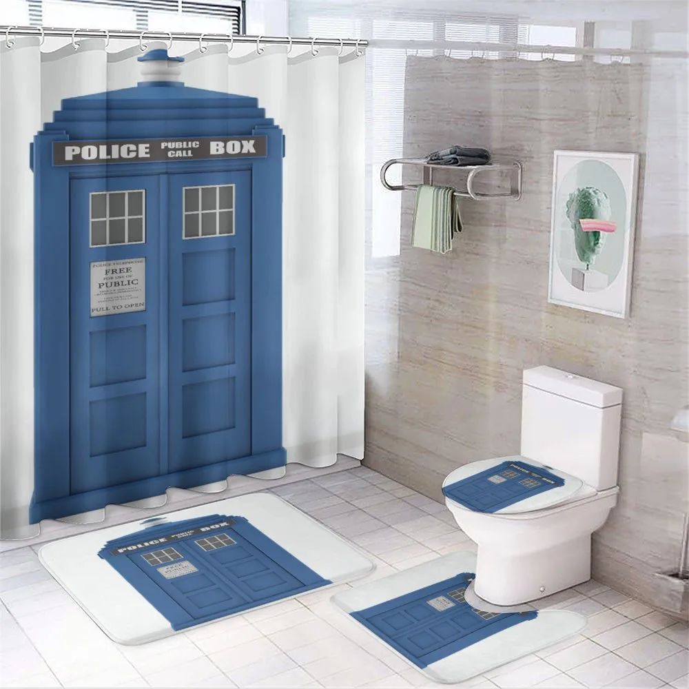 Abstract Blue Phone Box — Your design