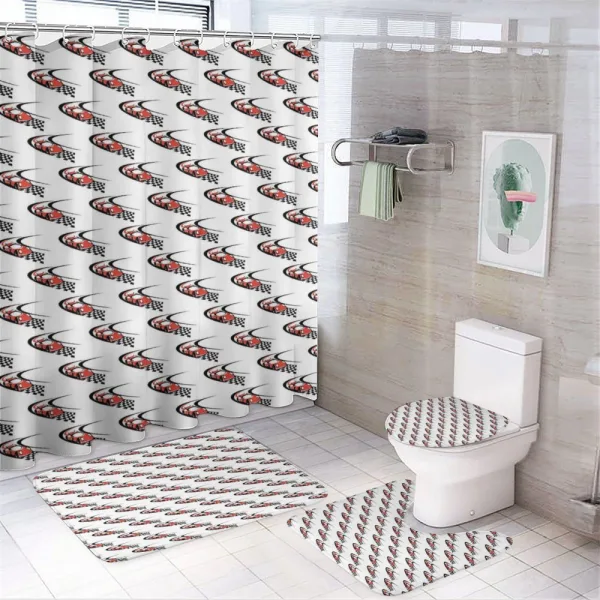 Formula Race Rally Win on a shower curtain