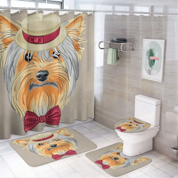 Hipster Gentleman Dog on a shower curtain