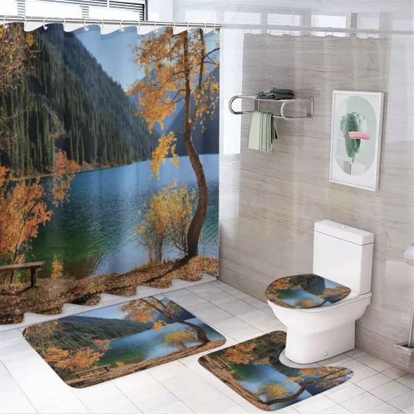 Lake Forest Autumn Tree on a shower curtain