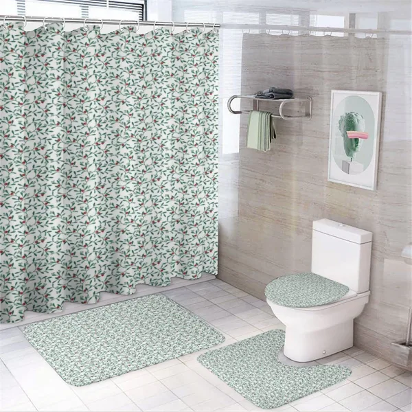 Mistletoe Berry on a shower curtain
