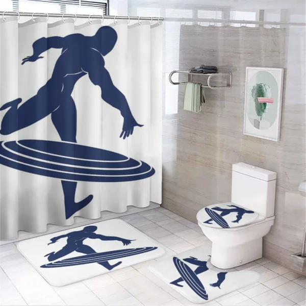 Muscular Hero Man on a shower curtain