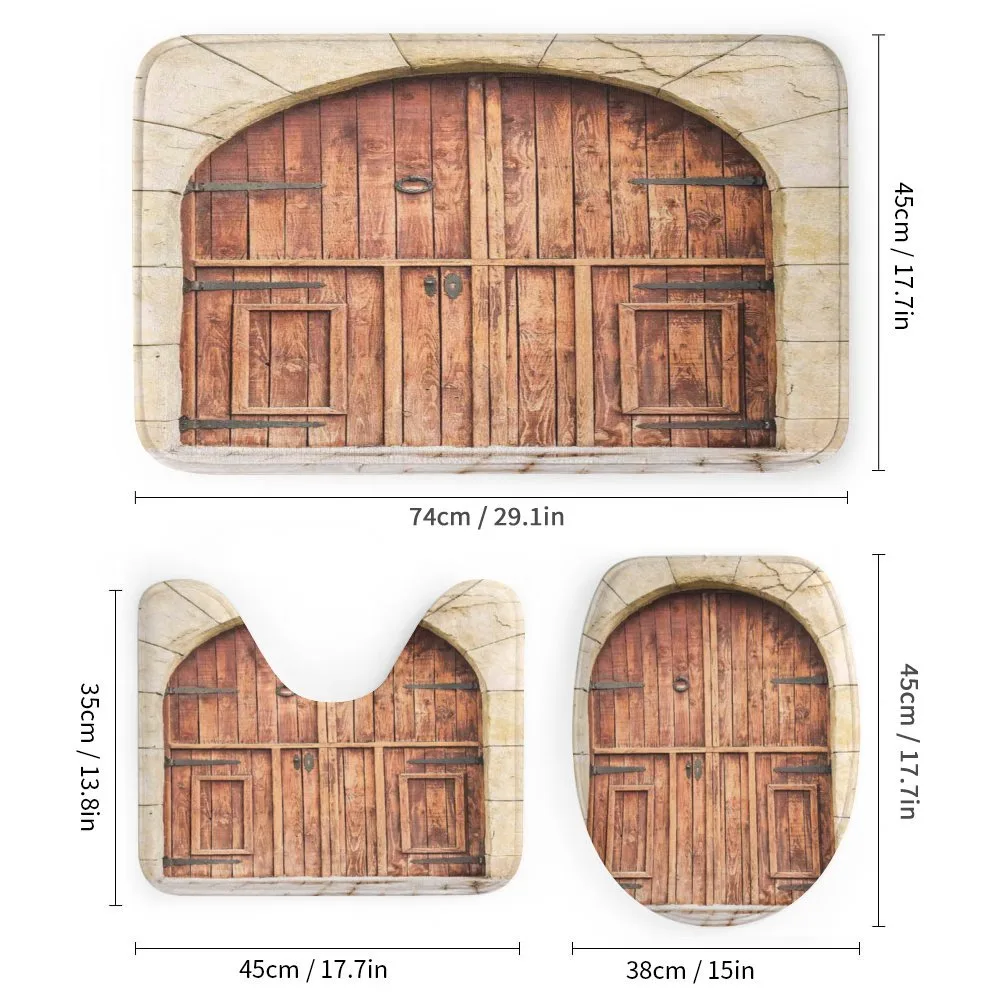 Oak Door Stone Facade — Detail 1