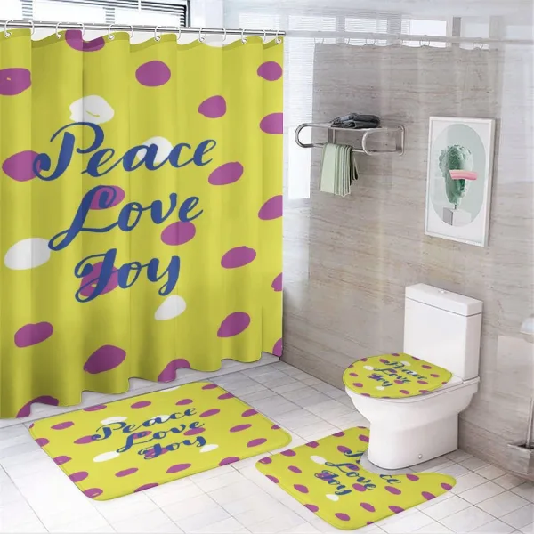 Polka Dots Love Pattern on a shower curtain
