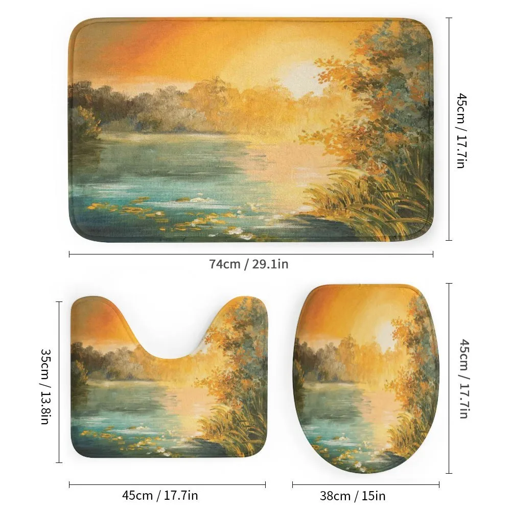 Retro Lake Scenery Art — Detail 1