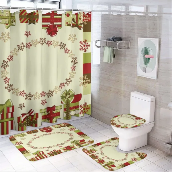 Star Shaped Snowflakes on a shower curtain