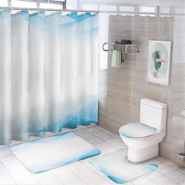 Techno Geometric Futuristic on a shower curtain