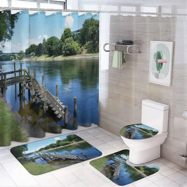 Waikato River Hamilton on a shower curtain