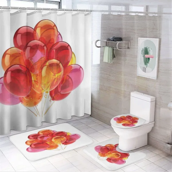 Warm Balloons on a shower curtain