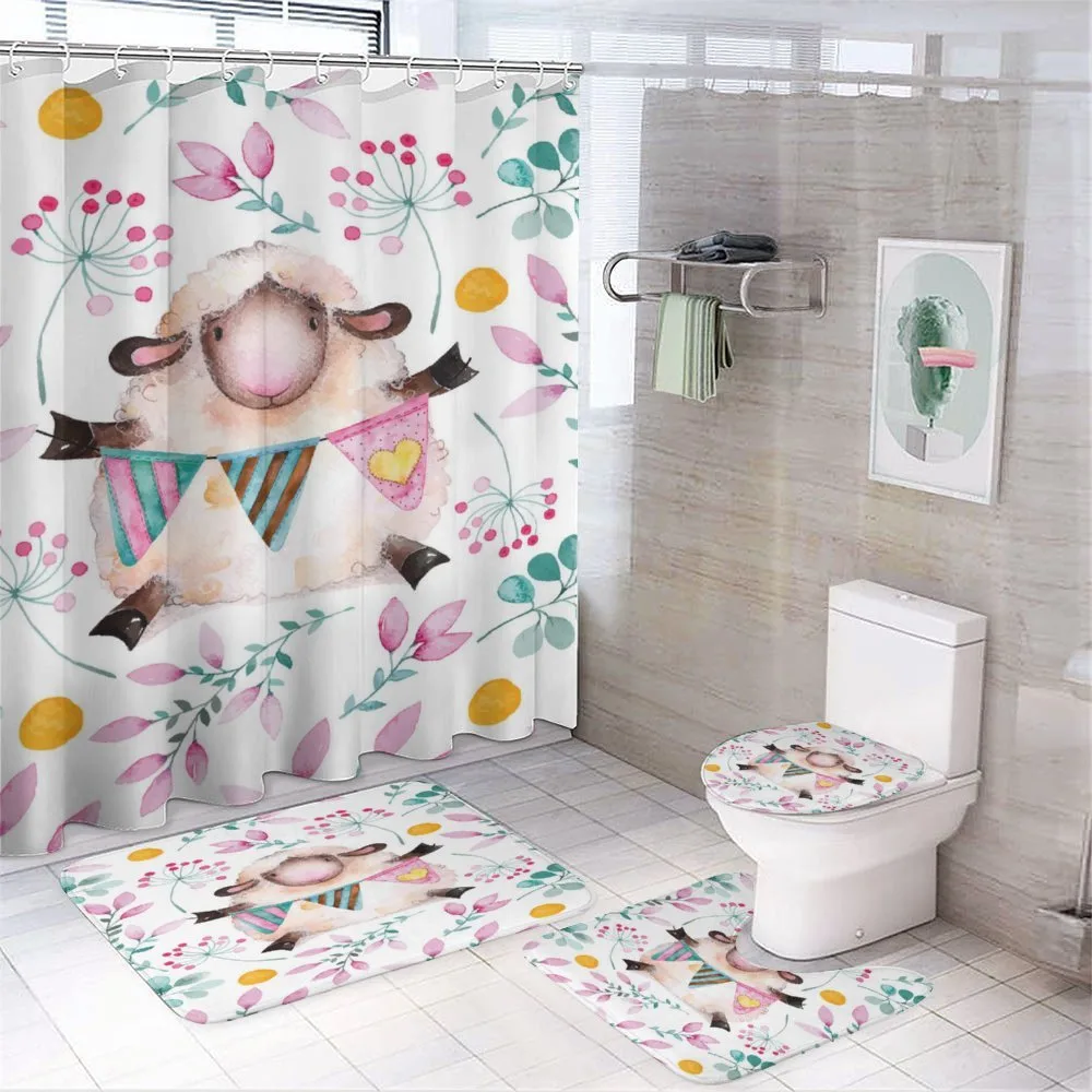 Watercolor Cartoon Sheep — Your design
