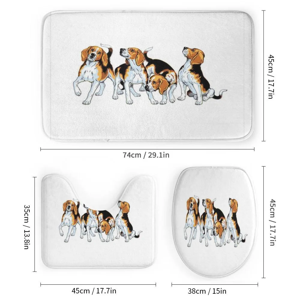 4 Beagle Hounds Play — Detail 1