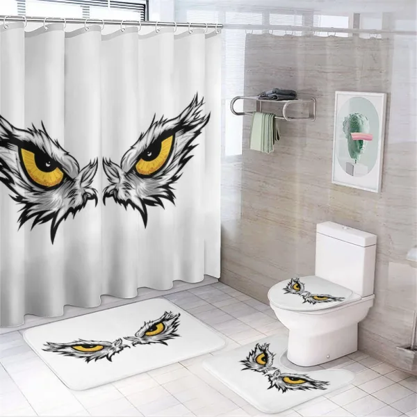 Angry Gaze of Bird of Prey on a shower curtain