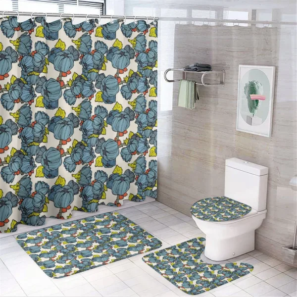Blue Lupin Lively Garden on a shower curtain