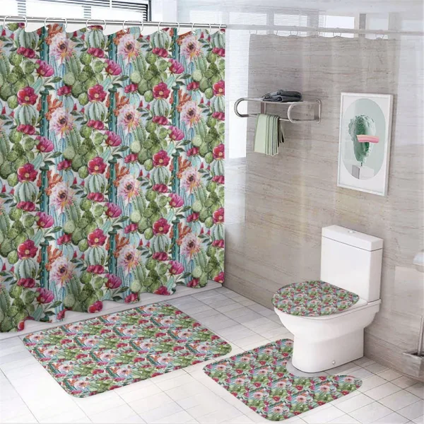 Botanic Cactus Desert on a shower curtain