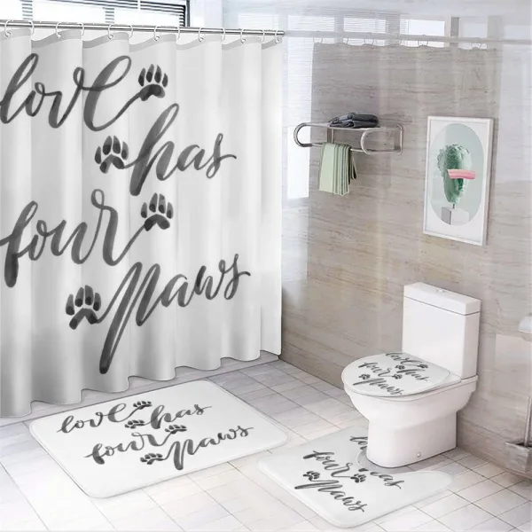 Brush Text Animal Lover on a shower curtain