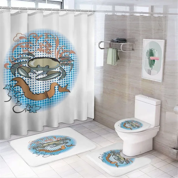 Cancer Sign Tattoo Style on a shower curtain