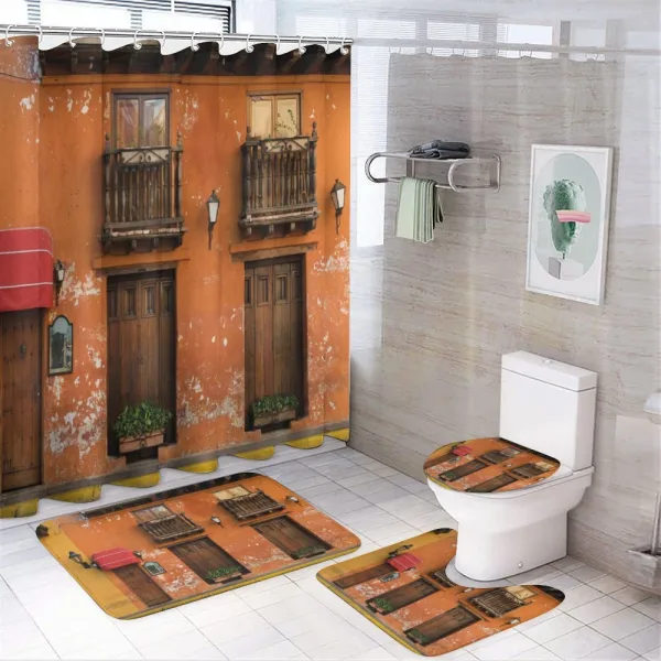 Cartagena Streets Photo on a shower curtain