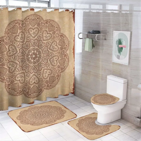 Circular Hearts on a shower curtain