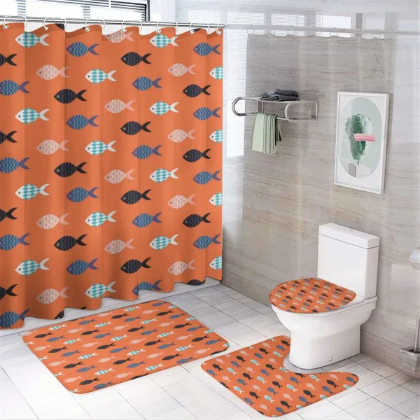Colorful Fish Shoal on a shower curtain