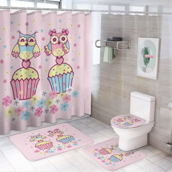 Couples Cupcakes Romantic on a shower curtain