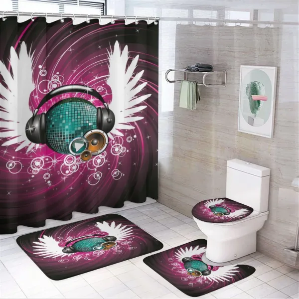 Disco Ball Music on a shower curtain