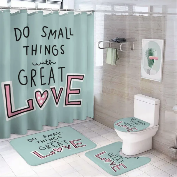 Do Things with Love on a shower curtain