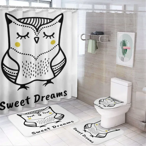 Doodle Style Owl on a shower curtain