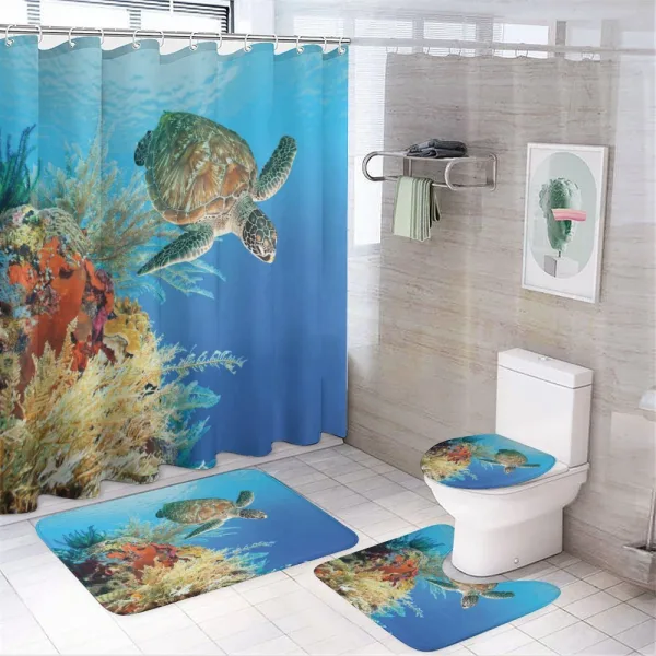 Exotic Turtle Coral on a shower curtain