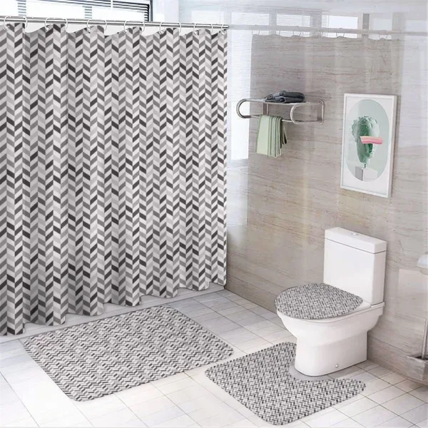 Geometric Style Angled Line on a shower curtain