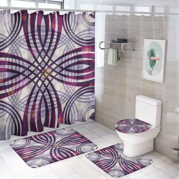 Groovy Geometric on a shower curtain