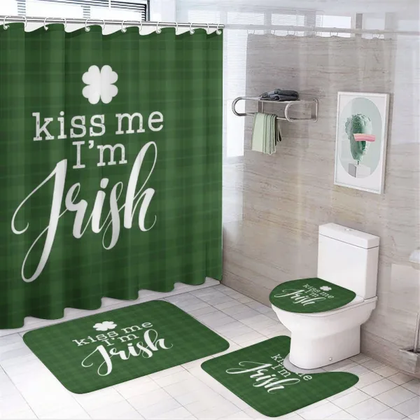Irish Clover Silhouette on a shower curtain