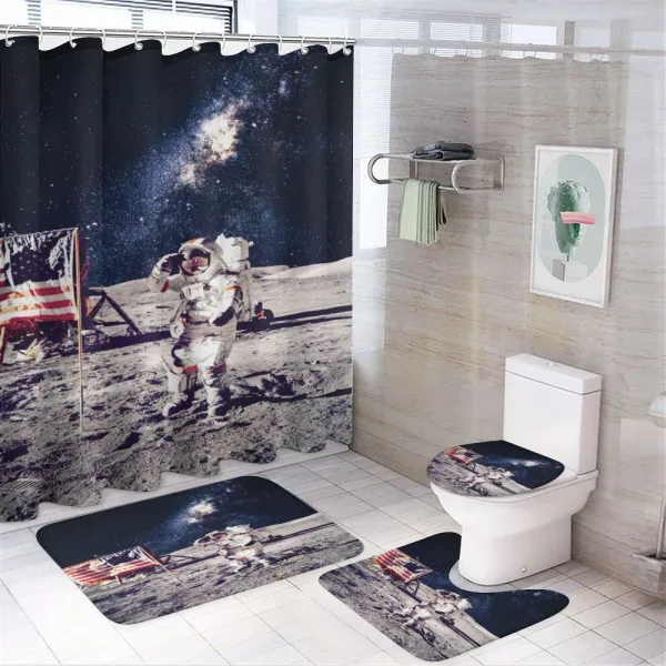 Moon Astronaut Space on a shower curtain