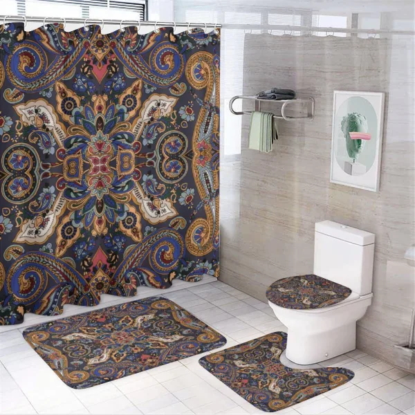 Moroccan Floret Antique on a shower curtain