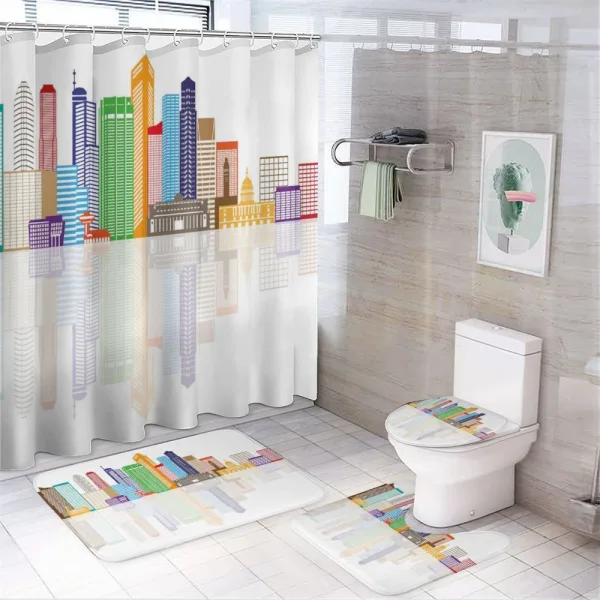 Panoramic Famous Landmark on a shower curtain