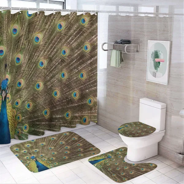 Peacock Making the Wheel on a shower curtain