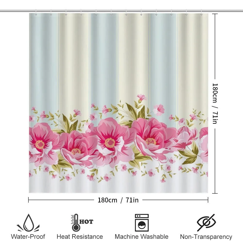 Pink Peony Border Tile — Detail 2