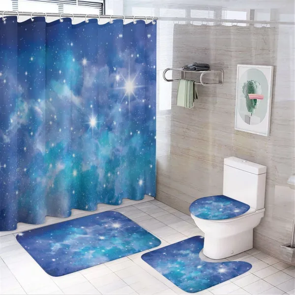 Planet Star Clusters on a shower curtain