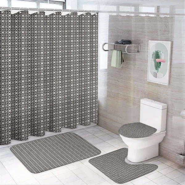 Repeating Star Shapes Mesh on a shower curtain