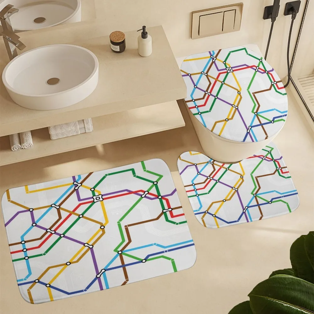 Vibrant Striped Metro Route — Detail 5
