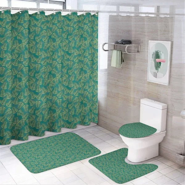 Vintage Color Leaf Pattern on a shower curtain