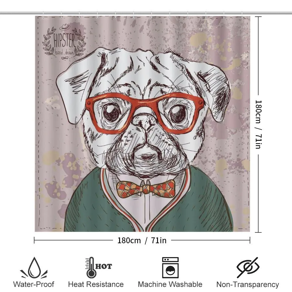 Vintage Hipster Pugs — Detail 2