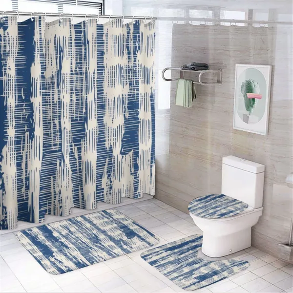 Abstract Stripy Grunge on a shower curtain