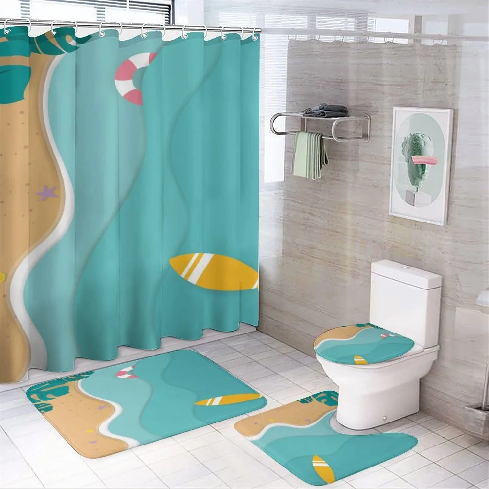 Aerial Cartoon Sea and Beach — Your design