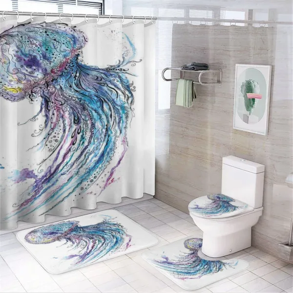 Aqua Colors Creative on a shower curtain